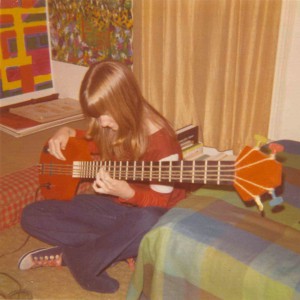 Nancy and Bass Guitar, December 1973